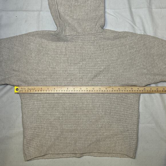 Vince Women's Cowl Neck Ribbed Pullover Sweater Size Small Cashmere Wool Tan - Picture 3 of 9